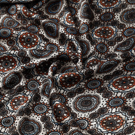 Mashru Silk Natural Dyed Block Print Ajrakh Fabric 23