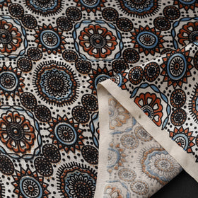 Mashru Silk Natural Dyed Block Print Ajrakh Fabric 23