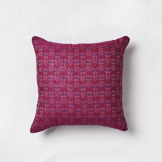 Pink - Sambalpuri Ikat Cotton Cushion Cover (16 x 16 in)