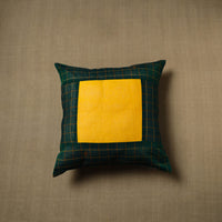 Green - Patchwork Cotton Kanchipuram Cushion Cover (16 x 16 in) 65