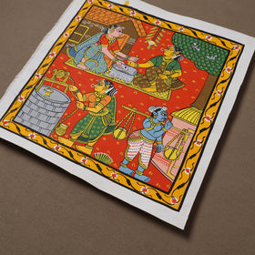 Handpainted Cheriyal Scroll Painting by Dhanalakota Sai Kiran (12 x 12 in) 25