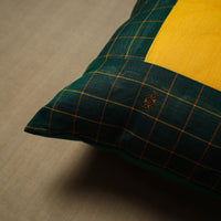 Green - Patchwork Cotton Kanchipuram Cushion Cover (16 x 16 in) 65