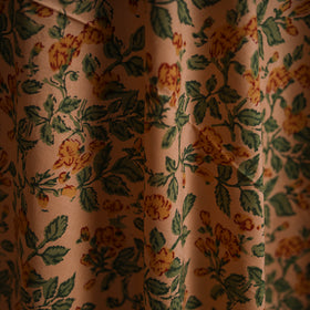 Beige - Sanganeri Block Print Pure Cotton Fabric 02