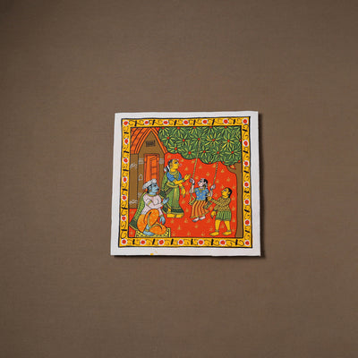 Handpainted Cheriyal Scroll Painting by Dhanalakota Sai Kiran (12 x 12 in) 26
