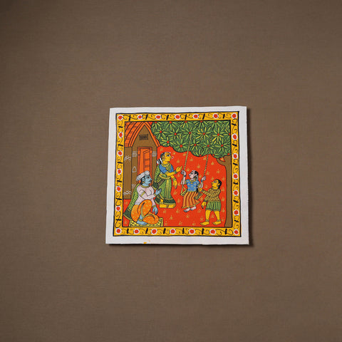 Handpainted Cheriyal Scroll Painting by Dhanalakota Sai Kiran (12 x 12 in) 26