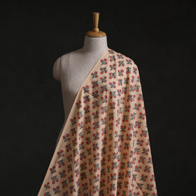 Peach - Sanganeri Block Print Pure Cotton Fabric 01