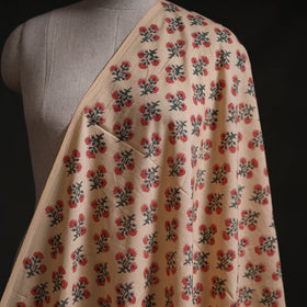 Peach - Sanganeri Block Print Pure Cotton Fabric 01