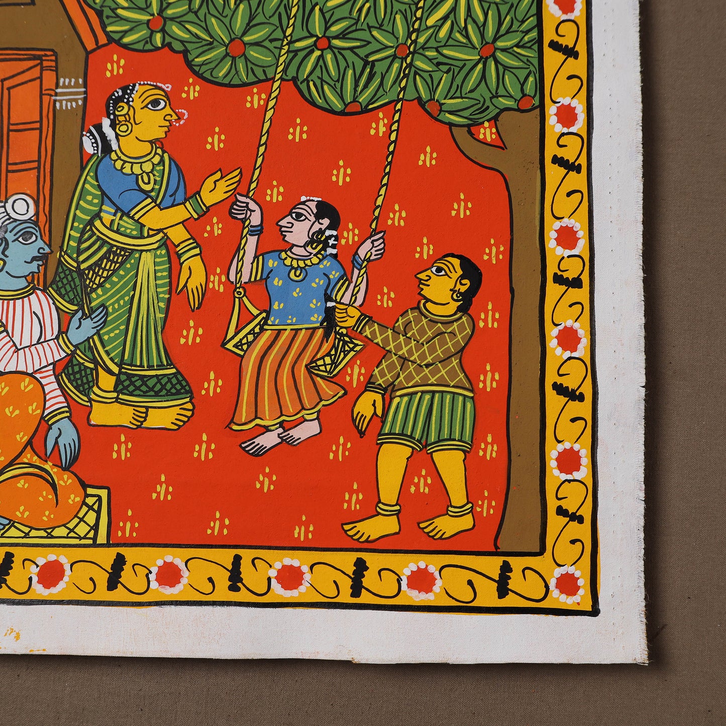 Handpainted Cheriyal Scroll Painting by Dhanalakota Sai Kiran (12 x 12 in) 26