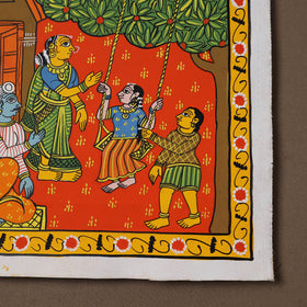 Handpainted Cheriyal Scroll Painting by Dhanalakota Sai Kiran (12 x 12 in) 26