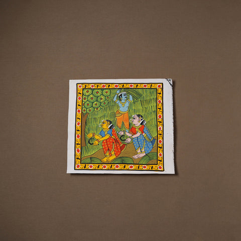 Handpainted Cheriyal Scroll Painting by Dhanalakota Sai Kiran (12 x 12 in) 27