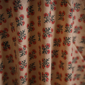 Peach - Sanganeri Block Print Pure Cotton Fabric 01