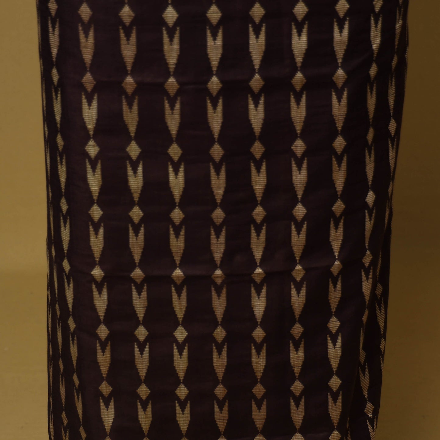 Brown - 3pc handloom mulberry unstitched suit material set