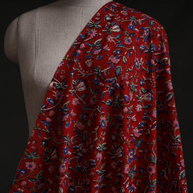 Red - Sanganeri Block Print Pure Cotton Fabric 27