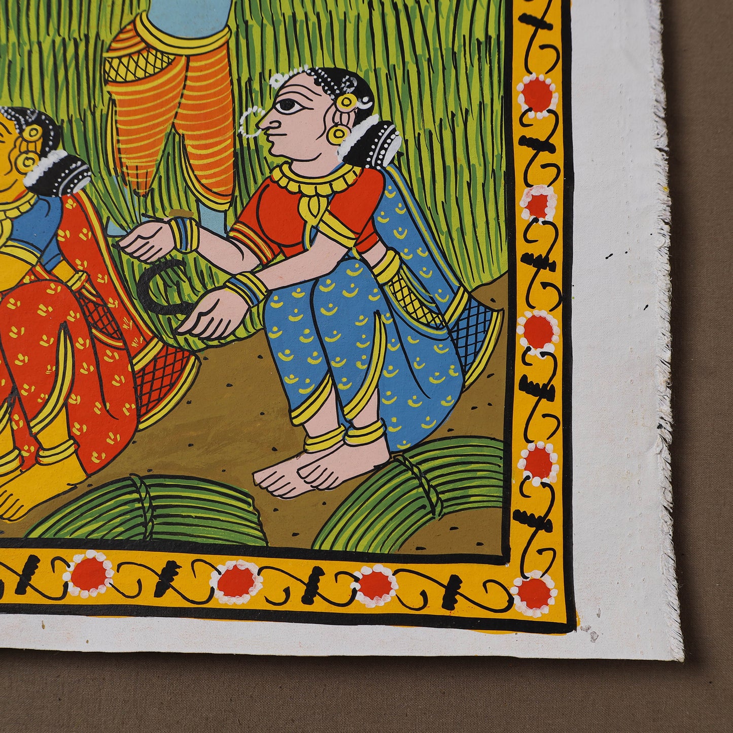 Handpainted Cheriyal Scroll Painting by Dhanalakota Sai Kiran (12 x 12 in) 27