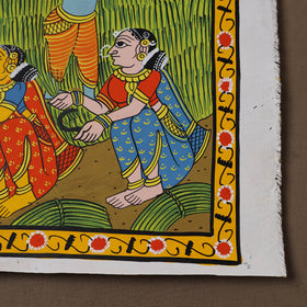 Handpainted Cheriyal Scroll Painting by Dhanalakota Sai Kiran (12 x 12 in) 27