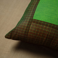 Green - Patchwork Cotton Kanchipuram Cushion Cover (16 x 16 in) 68