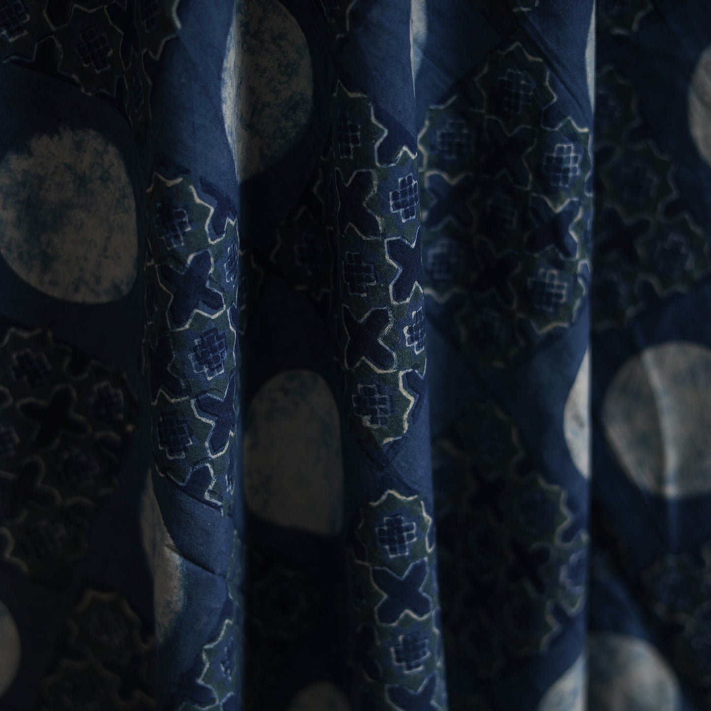 Blue - Pipad Block Print Natural Dyed Cotton Fabric 28