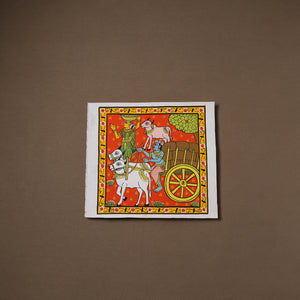 Handpainted Cheriyal Scroll Painting by Dhanalakota Sai Kiran (12 x 12 in) 30