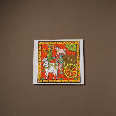 Handpainted Cheriyal Scroll Painting by Dhanalakota Sai Kiran (12 x 12 in) 30