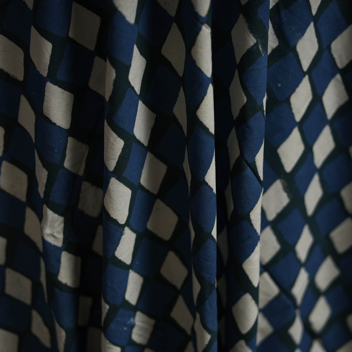 Blue - Pipad Block Print Natural Dyed Cotton Fabric 29