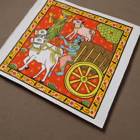 Handpainted Cheriyal Scroll Painting by Dhanalakota Sai Kiran (12 x 12 in) 30