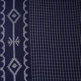 Blue - Phulia Jamdani Pure Handloom Cotton Fabric (Count 84/84) 46