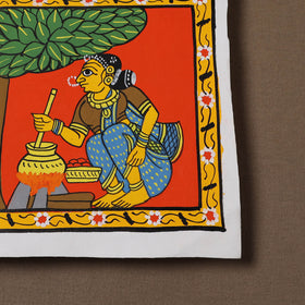 Handpainted Cheriyal Scroll Painting by Dhanalakota Sai Kiran (6 x 6 in) 36