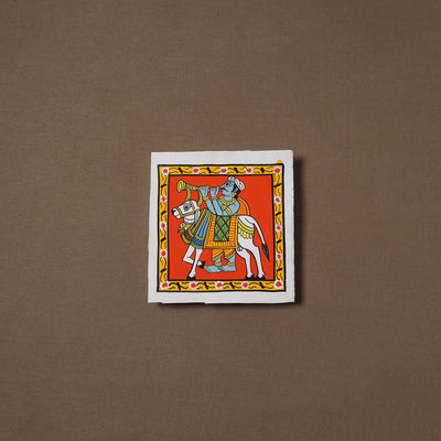 Handpainted Cheriyal Scroll Painting by Dhanalakota Sai Kiran (6 x 6 in) 37