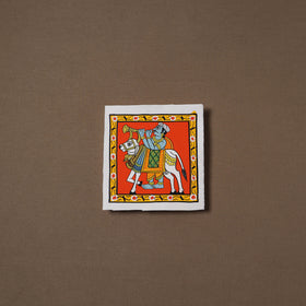 Handpainted Cheriyal Scroll Painting by Dhanalakota Sai Kiran (6 x 6 in) 37