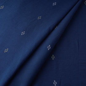 Blue - Phulia Jamdani Buti Pure Handloom Cotton Fabric (Count 84/84) 45