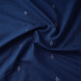 Blue - Phulia Jamdani Buti Pure Handloom Cotton Fabric (Count 84/84) 45