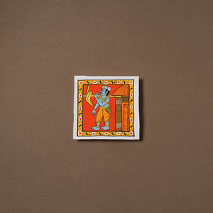 Handpainted Cheriyal Scroll Painting by Dhanalakota Sai Kiran (6 x 6 in) 38