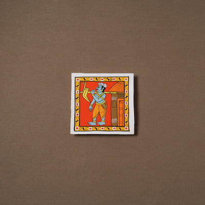 Handpainted Cheriyal Scroll Painting by Dhanalakota Sai Kiran (6 x 6 in) 38