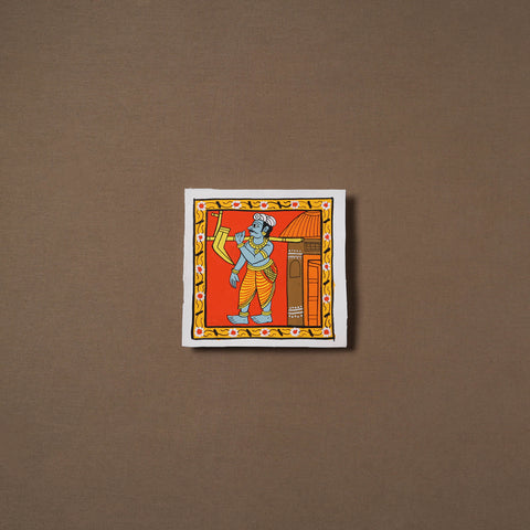 Handpainted Cheriyal Scroll Painting by Dhanalakota Sai Kiran (6 x 6 in) 38