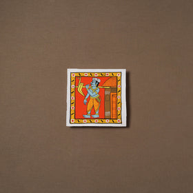 Handpainted Cheriyal Scroll Painting by Dhanalakota Sai Kiran (6 x 6 in) 38