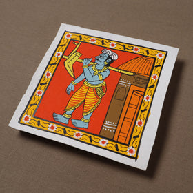 Handpainted Cheriyal Scroll Painting by Dhanalakota Sai Kiran (6 x 6 in) 38