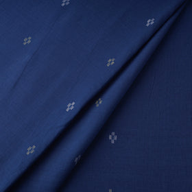 Blue - Phulia Jamdani Buti Pure Handloom Cotton Fabric (Count 84/84) 44