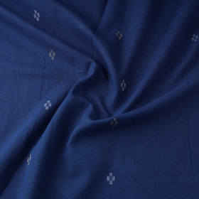Blue - Phulia Jamdani Buti Pure Handloom Cotton Fabric (Count 84/84) 44