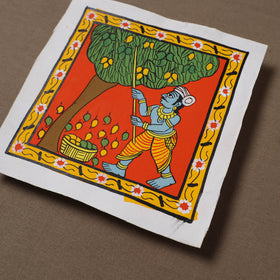 Handpainted Cheriyal Scroll Painting by Dhanalakota Sai Kiran (6 x 6 in) 39
