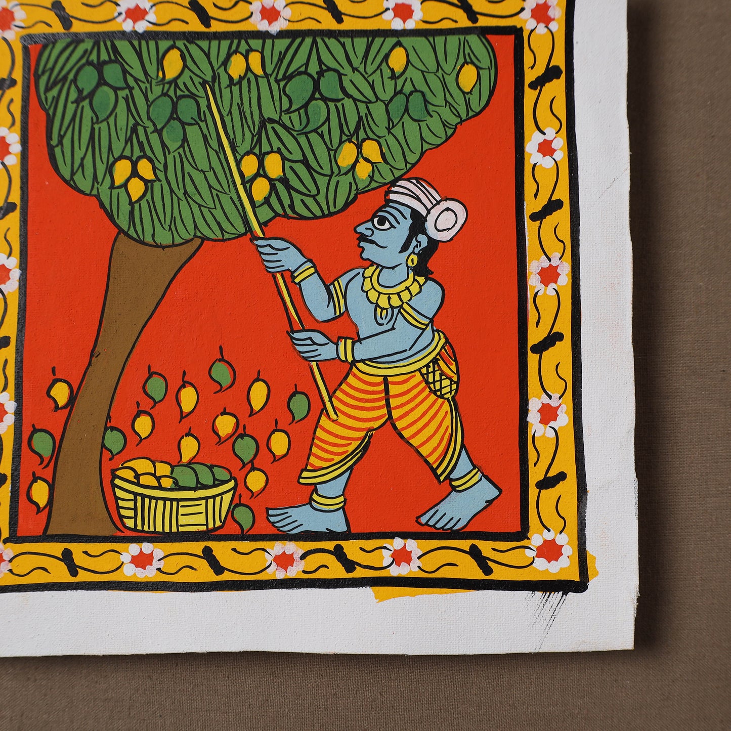 Handpainted Cheriyal Scroll Painting by Dhanalakota Sai Kiran (6 x 6 in) 39