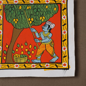 Handpainted Cheriyal Scroll Painting by Dhanalakota Sai Kiran (6 x 6 in) 39
