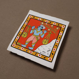 Handpainted Cheriyal Scroll Painting by Dhanalakota Sai Kiran (6 x 6 in) 40