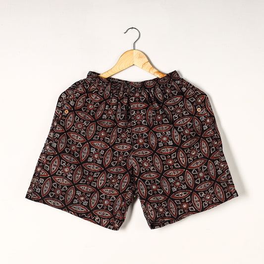 Black - Ajrakh Block Printed Cotton Unisex Boxer/Shorts