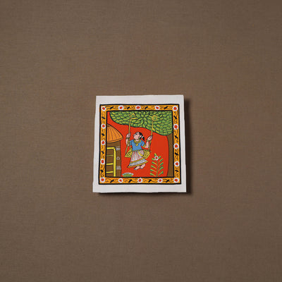 Handpainted Cheriyal Scroll Painting by Dhanalakota Sai Kiran (6 x 6 in) 41