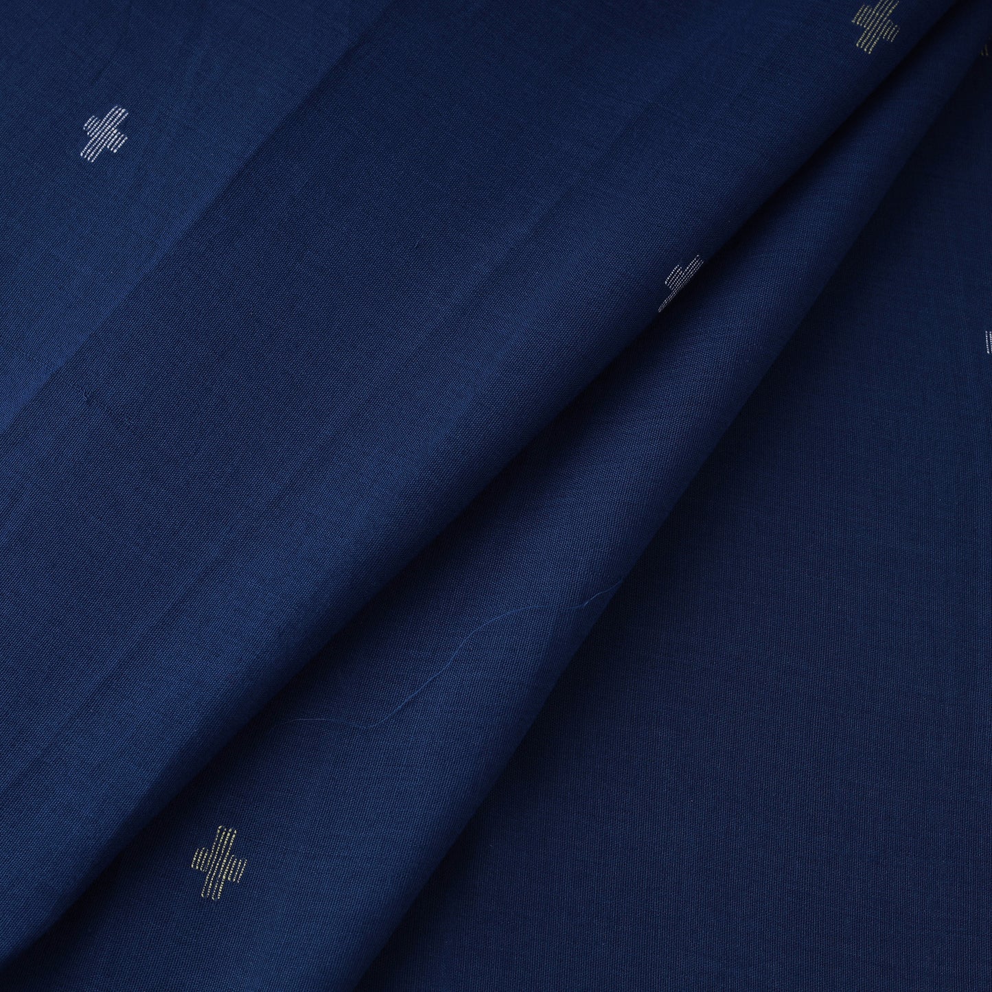 Blue - Phulia Jamdani Buti Pure Handloom Cotton Fabric (Count 84/84) 42