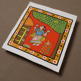 Handpainted Cheriyal Scroll Painting by Dhanalakota Sai Kiran (6 x 6 in) 41