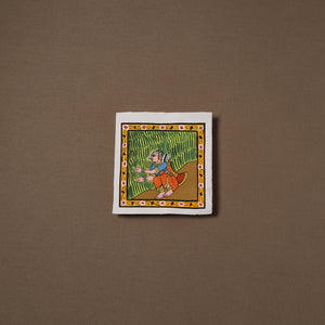 Handpainted Cheriyal Scroll Painting by Dhanalakota Sai Kiran (6 x 6 in) 42