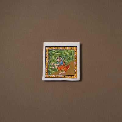 Handpainted Cheriyal Scroll Painting by Dhanalakota Sai Kiran (6 x 6 in) 42
