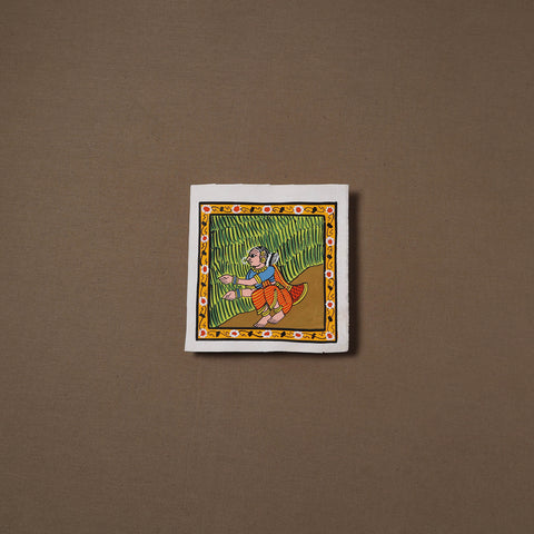 Handpainted Cheriyal Scroll Painting by Dhanalakota Sai Kiran (6 x 6 in) 42