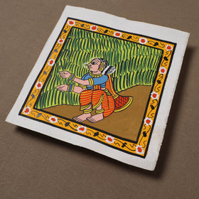Handpainted Cheriyal Scroll Painting by Dhanalakota Sai Kiran (6 x 6 in) 42
